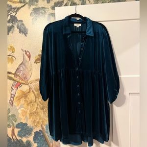 Teal Velvet Tunic